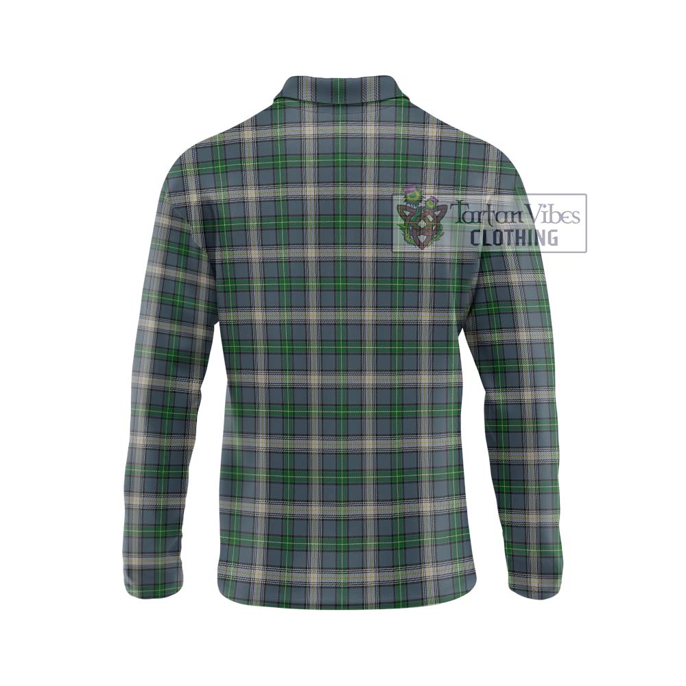 MacDouall Tartan Long Sleeve Polo Shirt with Family Crest DNA In Me Style - Tartan Vibes Clothing
