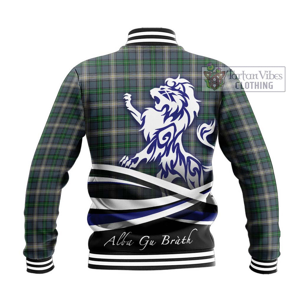 MacDouall Tartan Baseball Jacket with Alba Gu Brath Regal Lion Emblem - Tartan Vibes Clothing