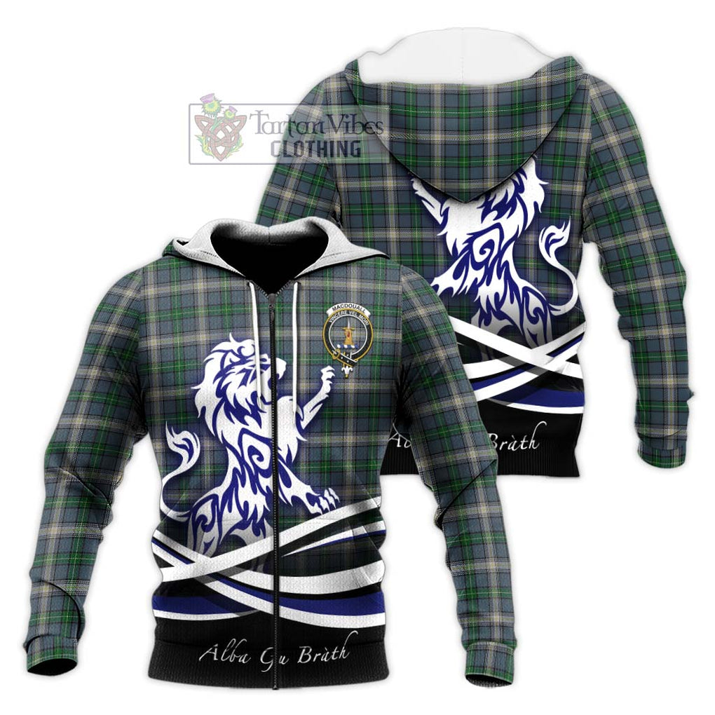 MacDouall Tartan Knitted Hoodie with Alba Gu Brath Regal Lion Emblem Unisex Knitted Zip Hoodie - Tartan Vibes Clothing