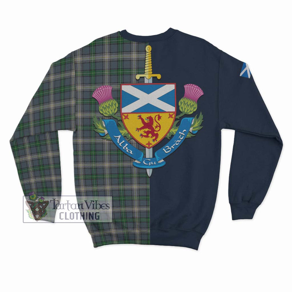 MacDouall Tartan Sweatshirt Alba with Scottish Lion Royal Arm Half Style - Tartan Vibes Clothing