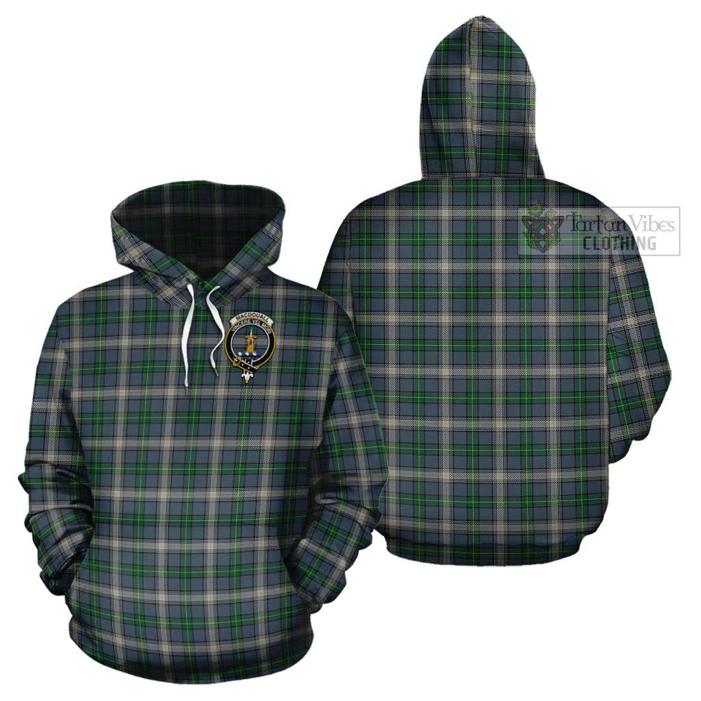 MacDouall Tartan Cotton Hoodie with Family Crest - Tartan Vibes Clothing