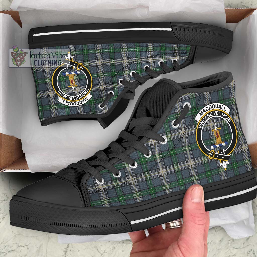 MacDouall Tartan High Top Shoes with Family Crest - Tartan Vibes Clothing