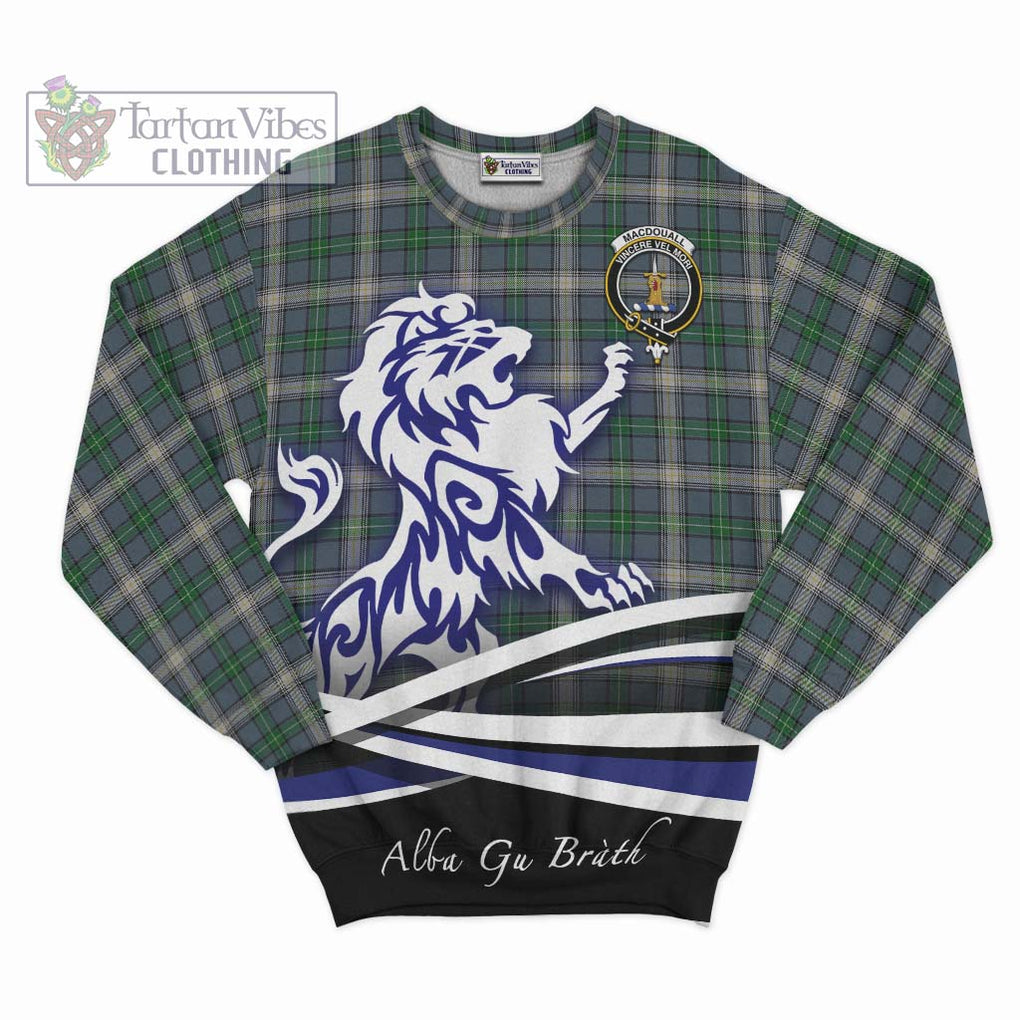 MacDouall Tartan Sweatshirt with Alba Gu Brath Regal Lion Emblem - Tartan Vibes Clothing