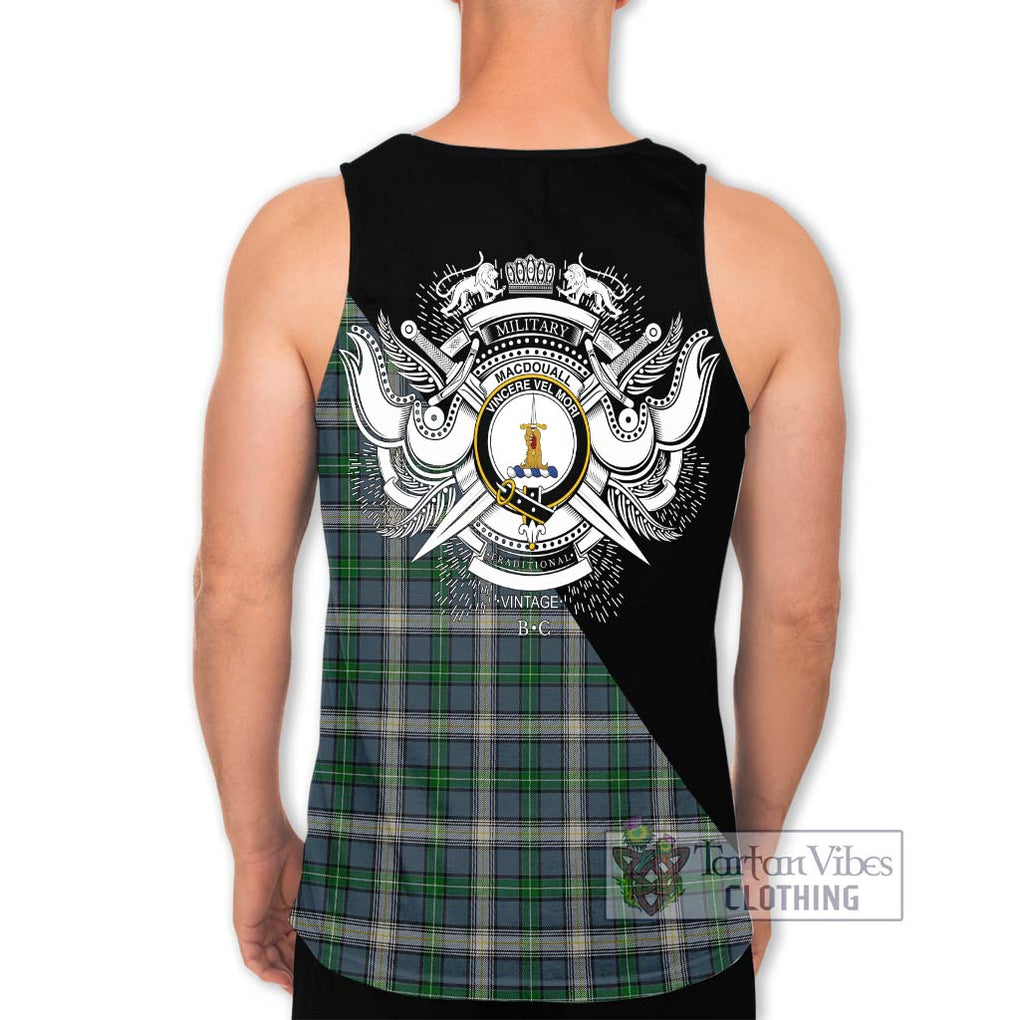 MacDouall Tartan Men's Tank Top with Family Crest and Military Logo Style - Tartan Vibes Clothing