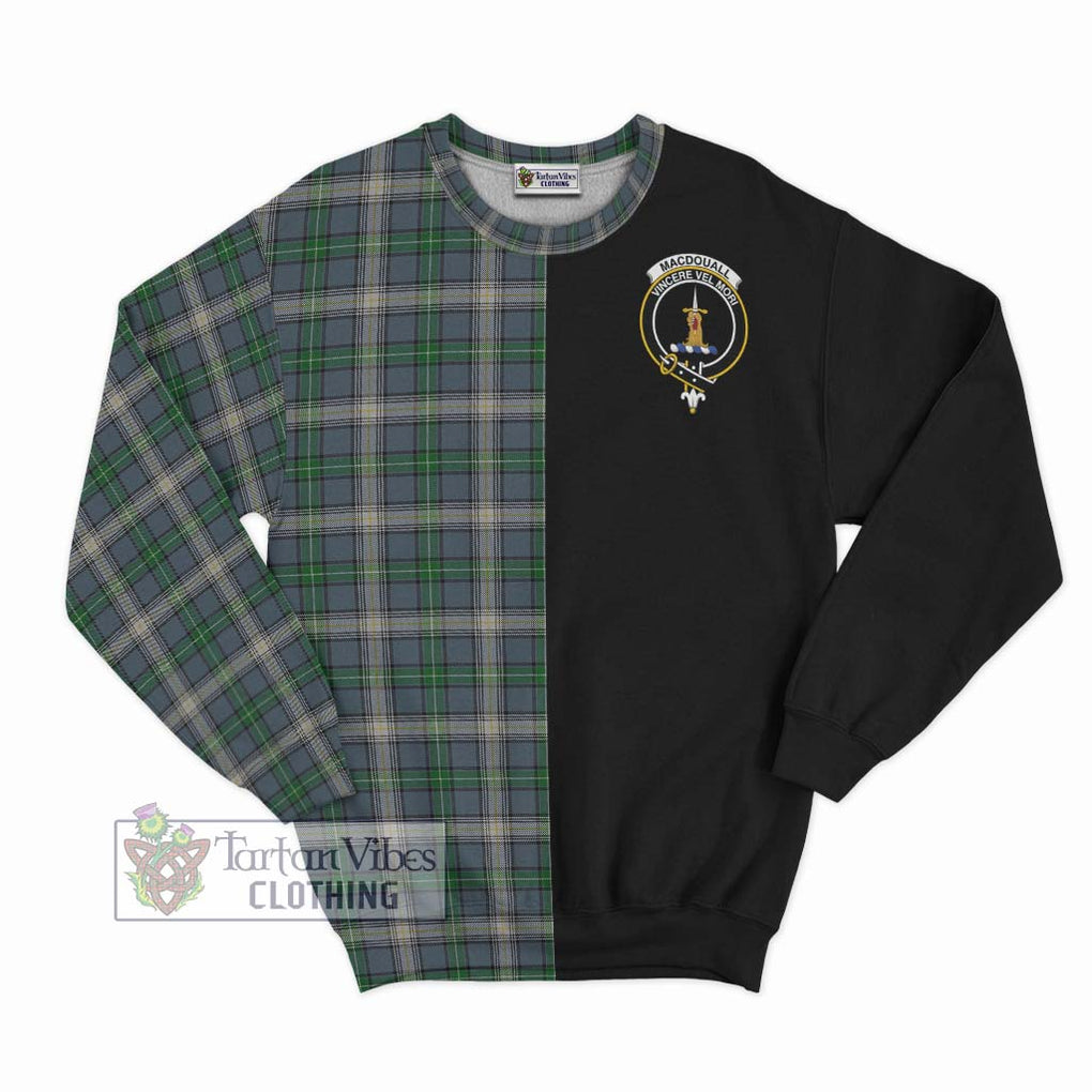 MacDouall Tartan Sweatshirt with Family Crest and Half Of Me Style - Tartan Vibes Clothing