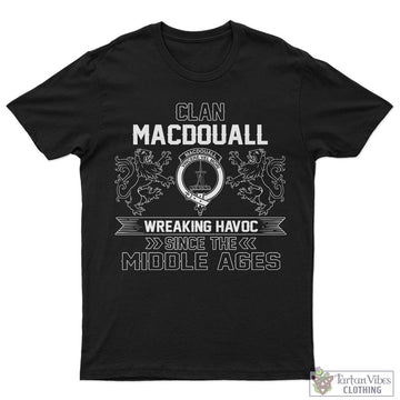 MacDouall Family Crest 2D Cotton Men's T-Shirt Wreaking Havoc Style 5XL - 2D-tartanvibesclothing