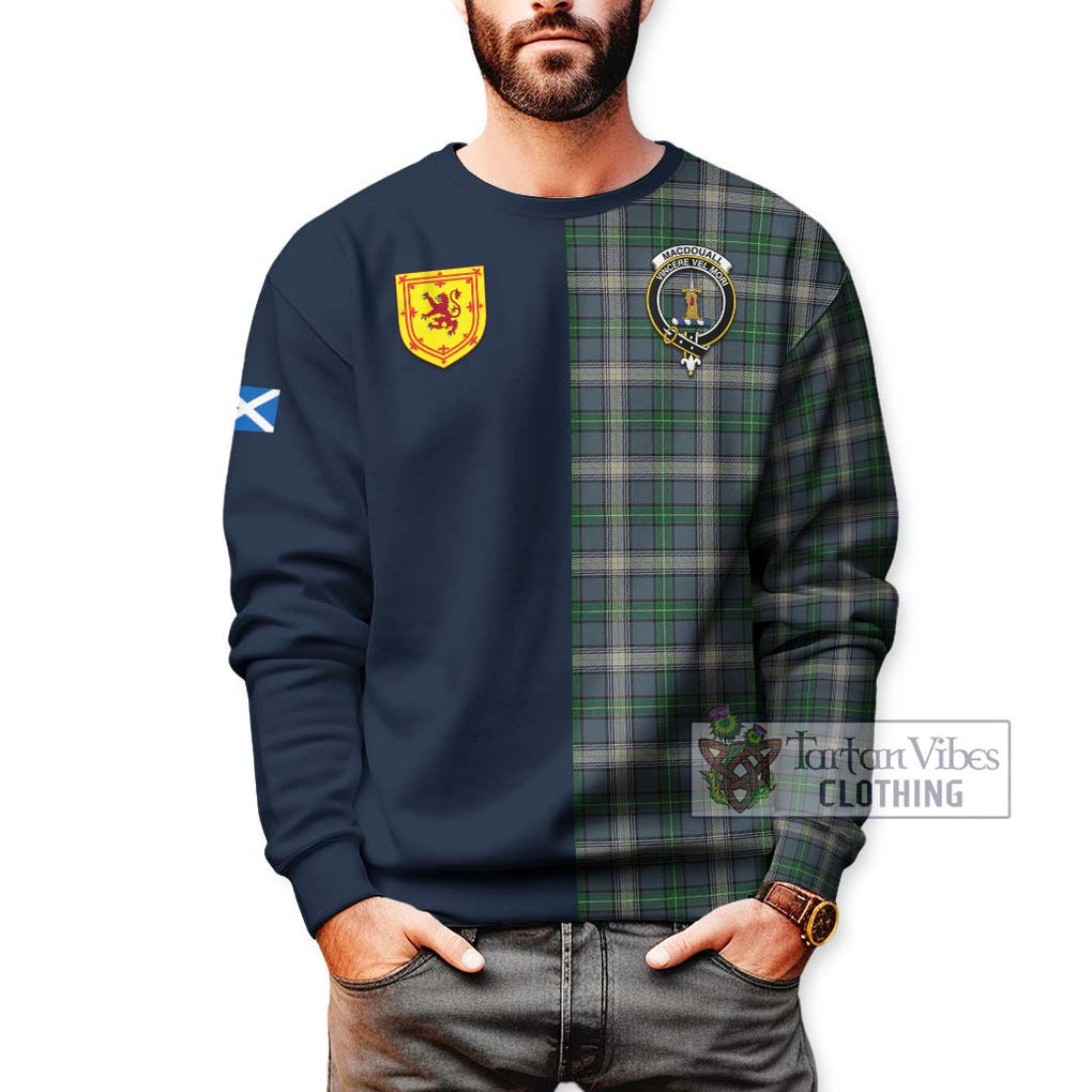 MacDouall Tartan Sweatshirt Alba with Scottish Lion Royal Arm Half Style - Tartan Vibes Clothing