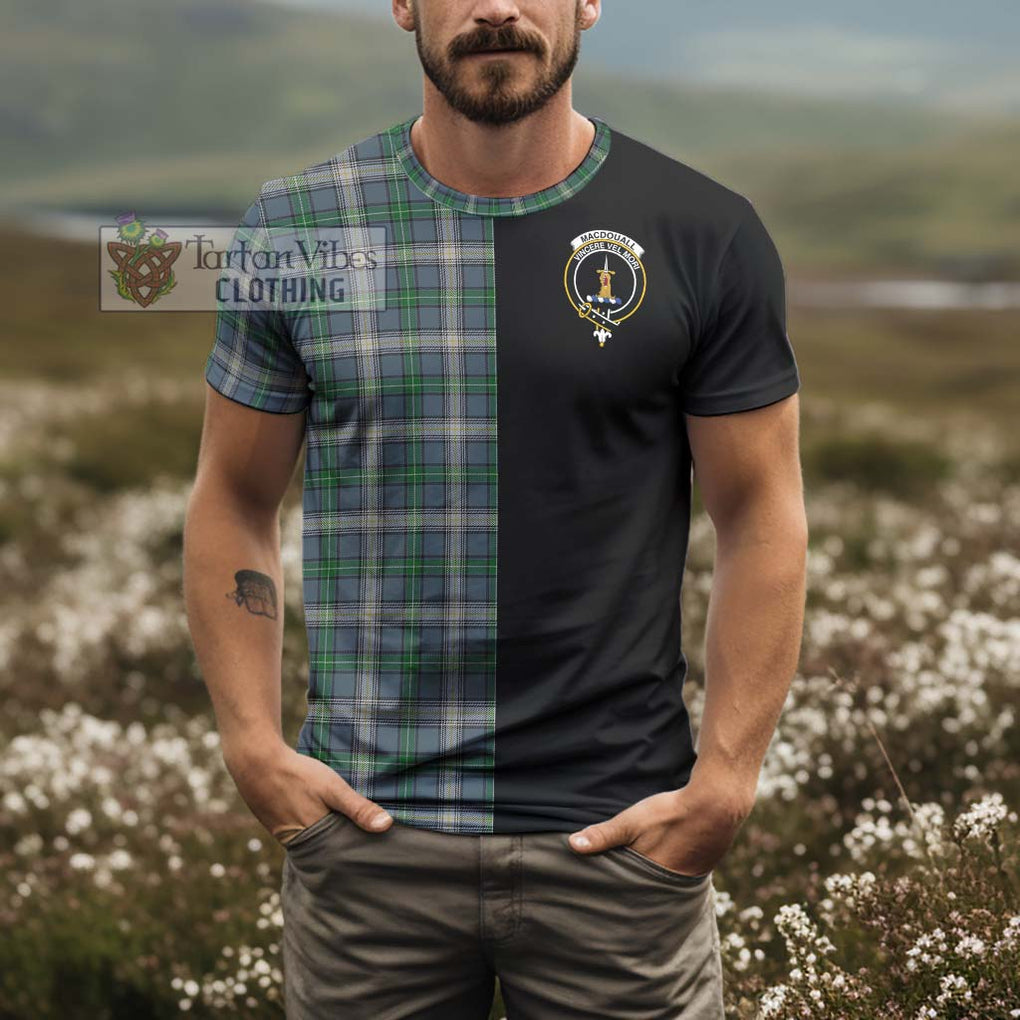 MacDouall Tartan T-Shirt with Family Crest and Half Of Me Style - Tartan Vibes Clothing