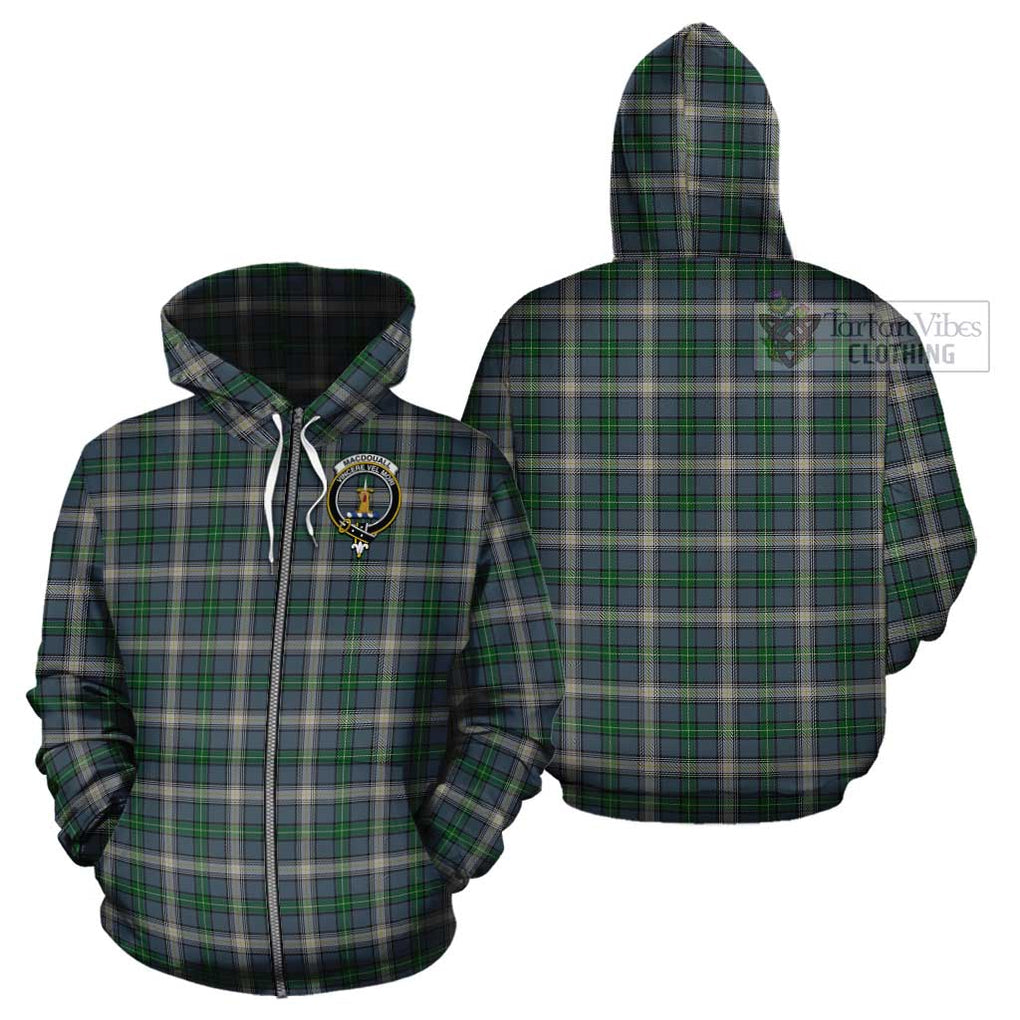 MacDouall Tartan Cotton Hoodie with Family Crest - Tartan Vibes Clothing