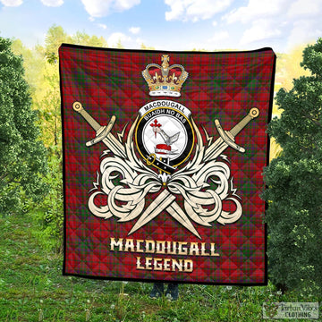 MacDougall Tartan Quilt with Clan Crest and the Golden Sword of Courageous Legacy
