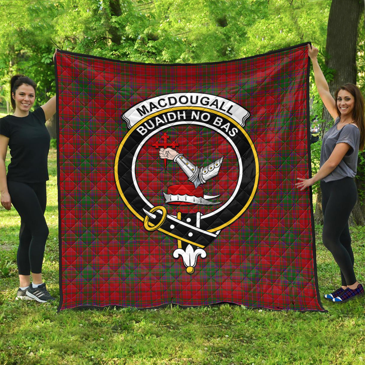 MacDougall (McDougall) Tartan Quilt with Family Crest