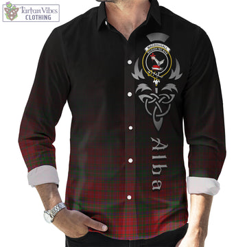 MacDougall (McDougall) Tartan Long Sleeve Button Up Featuring Alba Gu Brath Family Crest Celtic Inspired