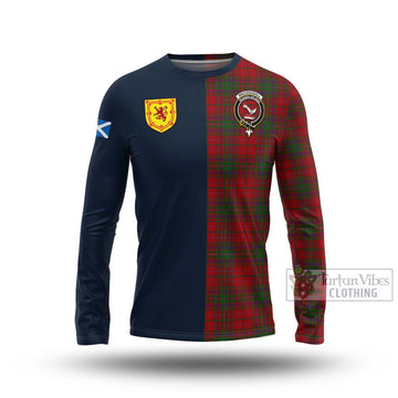 Tartan Vibes Clothing MacDougall Tartan Long Sleeve T-Shirt with Scottish Lion Royal Arm Half Style
