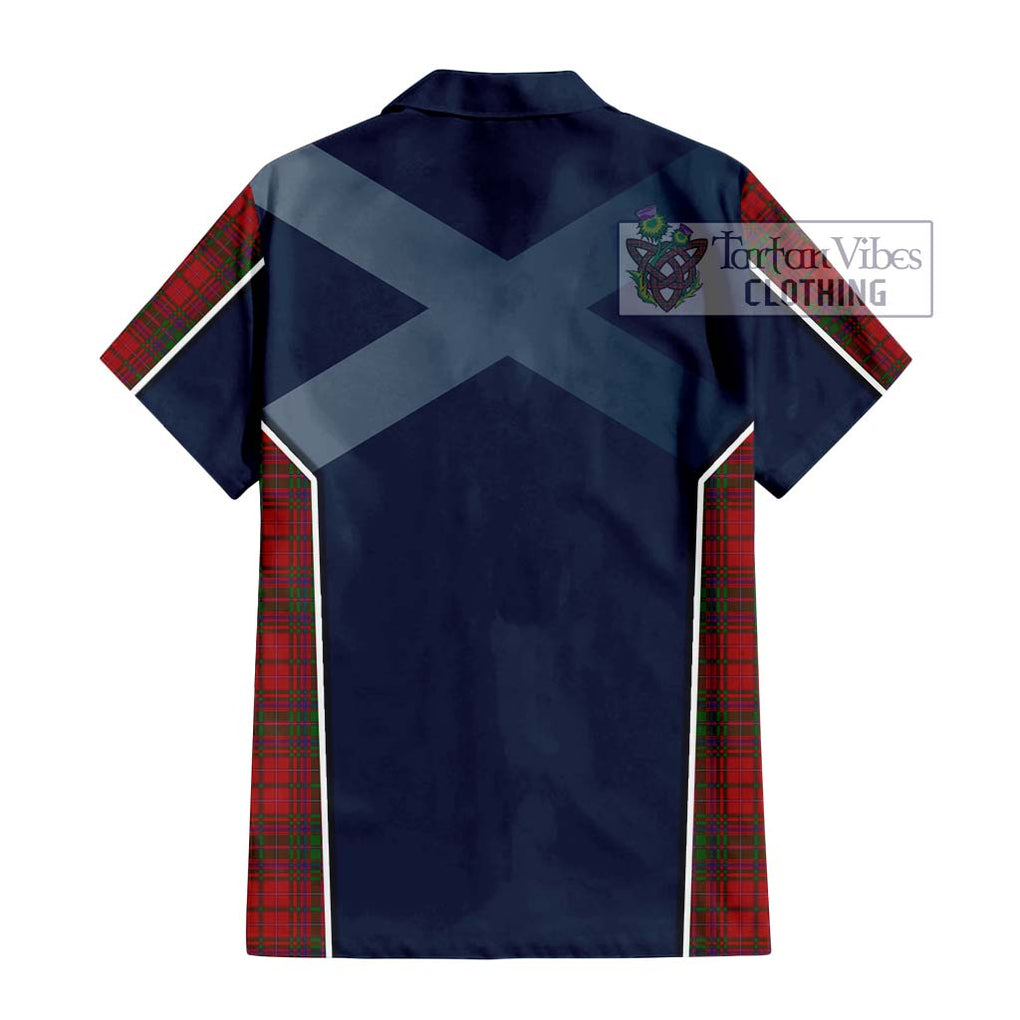 MacDougall (McDougall) Tartan Short Sleeve Button Shirt with Family Crest and Lion Rampant Vibes Sport Style - Tartan Vibes Clothing