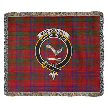 MacDougall Tartan Woven Blanket with Family Crest