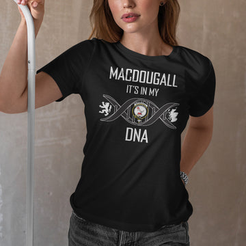 MacDougall Family Crest DNA In Me Womens Cotton T Shirt