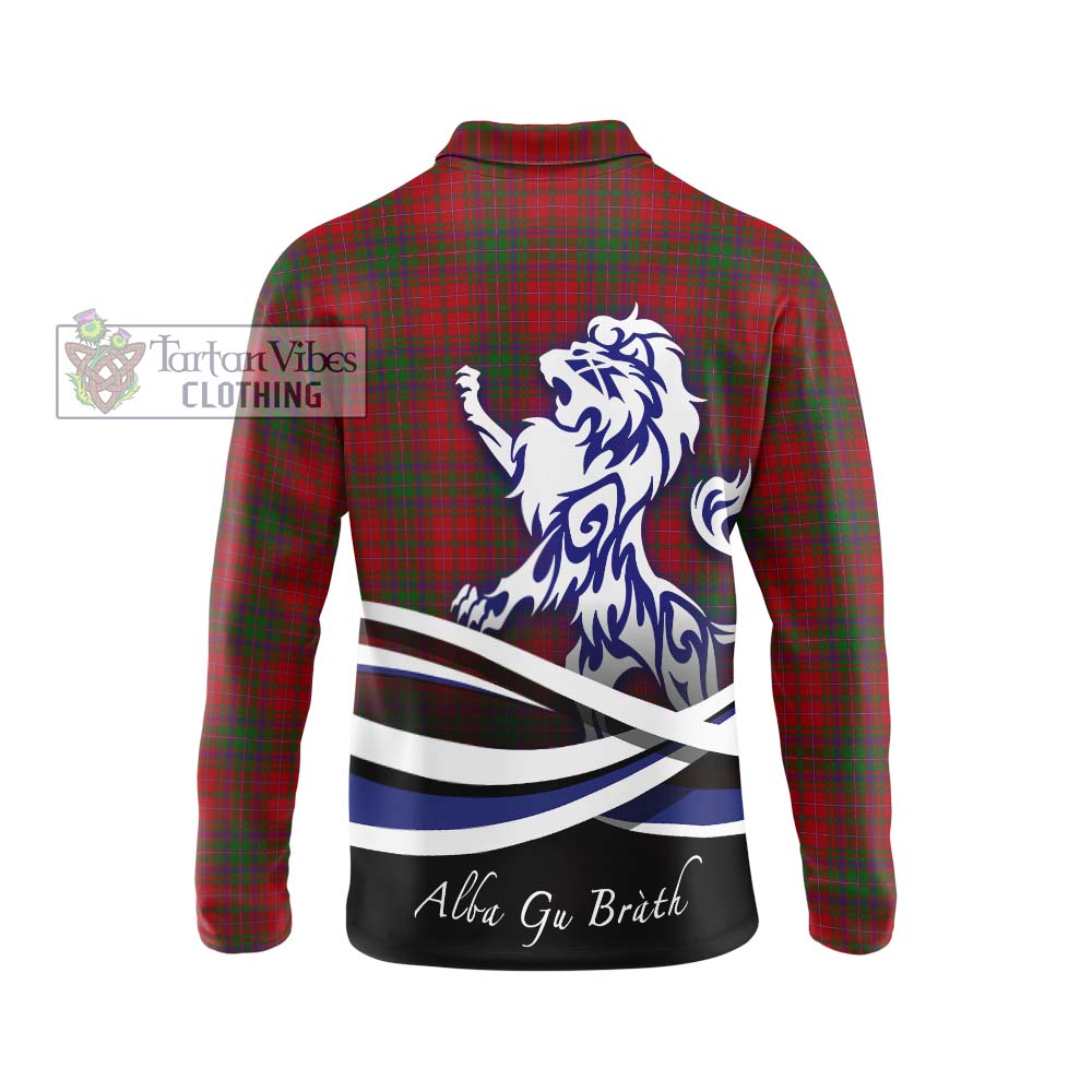 MacDougall (McDougall) Tartan Long Sleeve Polo Shirt with Alba Gu Brath Regal Lion Emblem - Tartanvibesclothing Shop