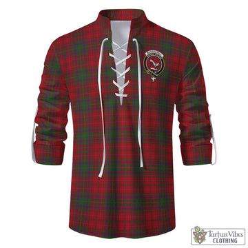 MacDougall Tartan Men's Scottish Traditional Jacobite Ghillie Kilt Shirt with Family Crest