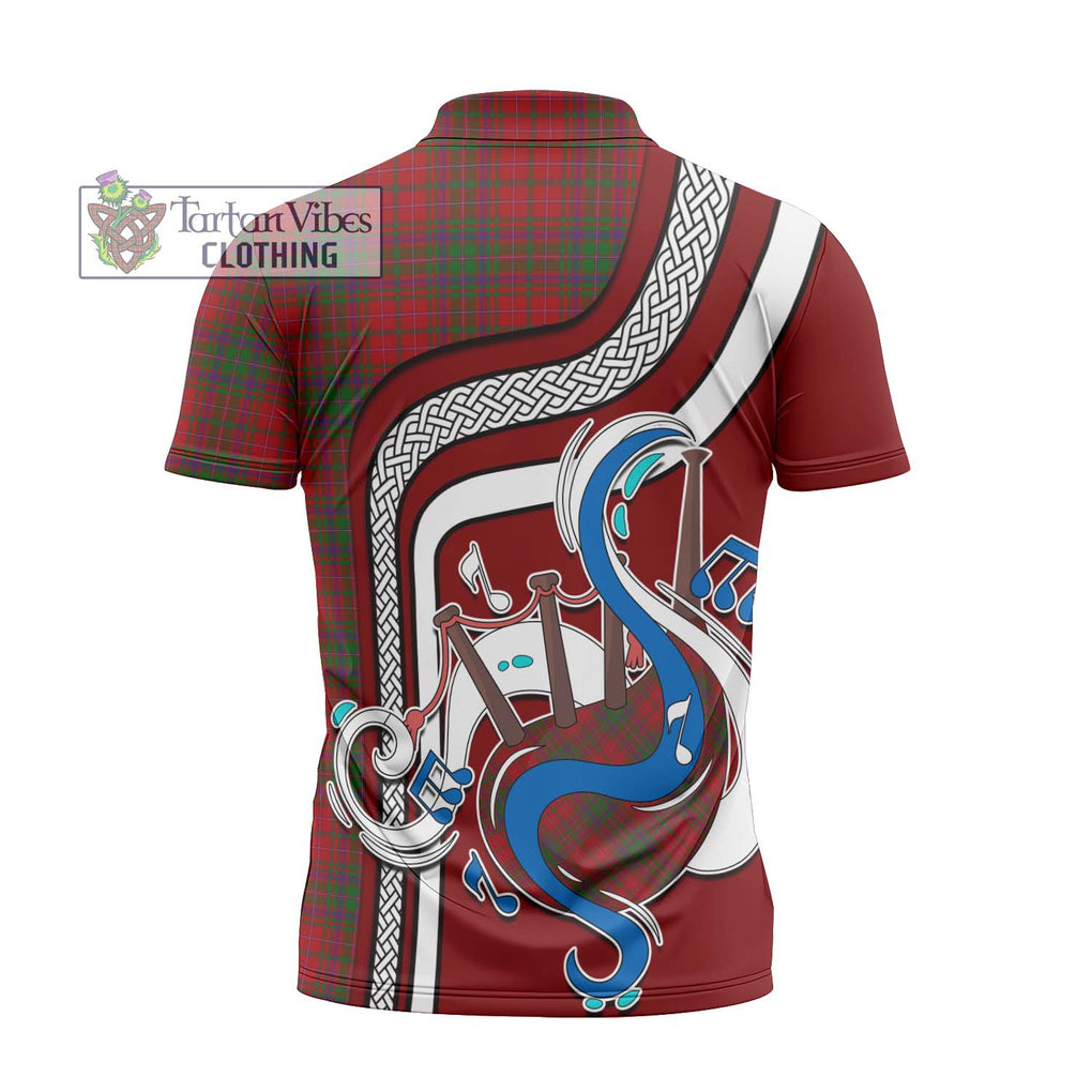MacDougall (McDougall) Tartan Zipper Polo Shirt with Epic Bagpipe Style - Tartanvibesclothing Shop