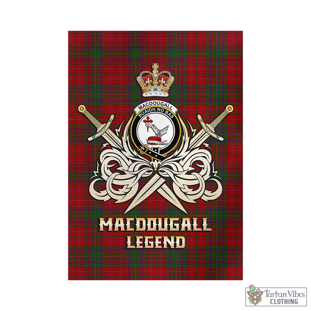 MacDougall (McDougall) Tartan Garden Flag with Clan Crest and the Golden Sword of Courageous Legacy - Tartan Vibes Clothing