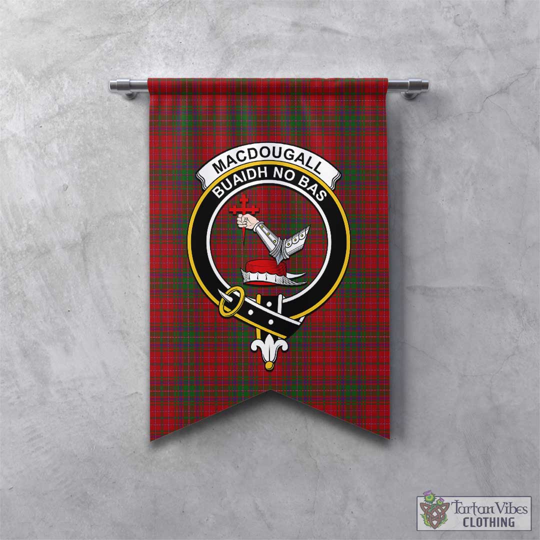 Tartan Vibes Clothing MacDougall Tartan Gonfalon, Tartan Banner with Family Crest