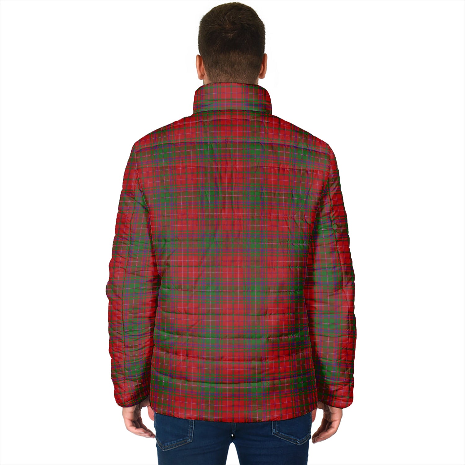 MacDougall Tartan Padded Jacket with Family Crest - Tartanvibesclothing