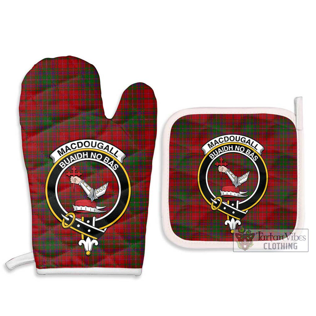 MacDougall (McDougall) Tartan Combo Oven Mitt & Pot-Holder with Family Crest Combo 1 Oven Mitt & 2 Pot-Holder White - Tartan Vibes Clothing
