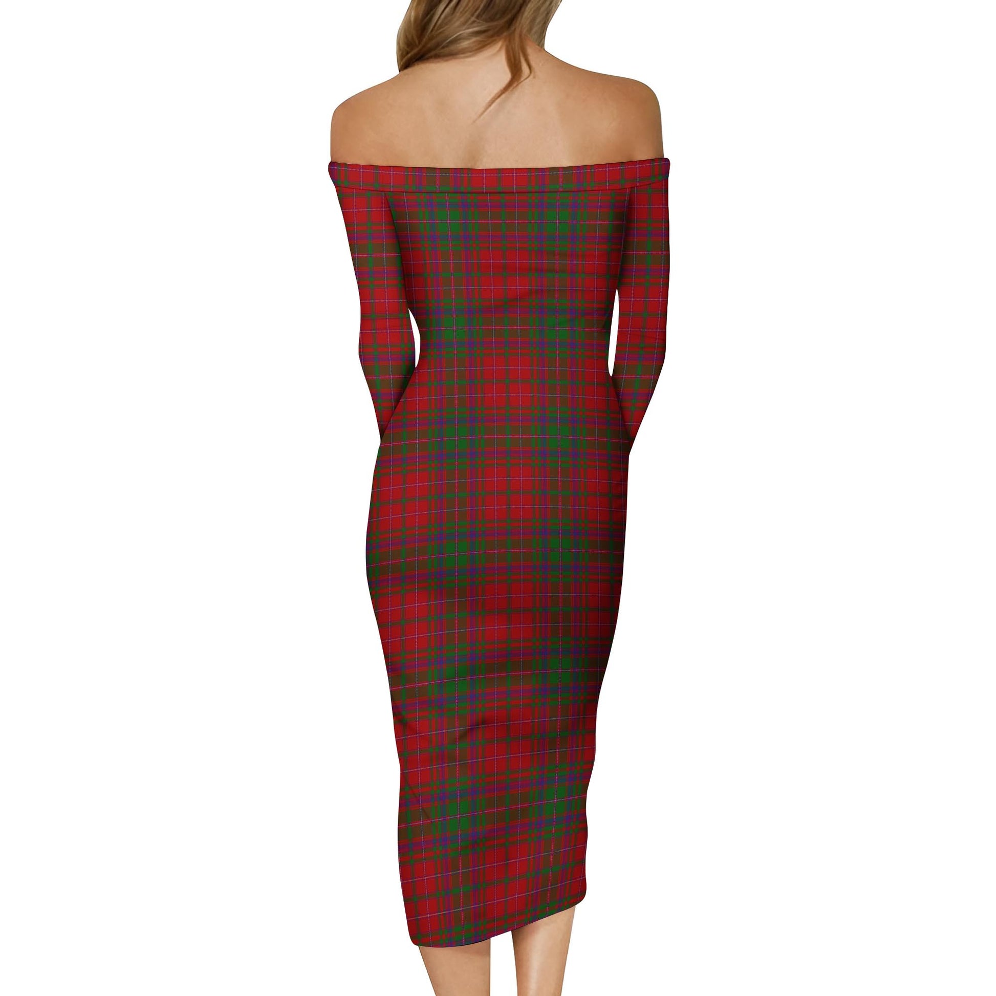 MacDougall Tartan Off Shoulder Lady Dress - Tartanvibesclothing