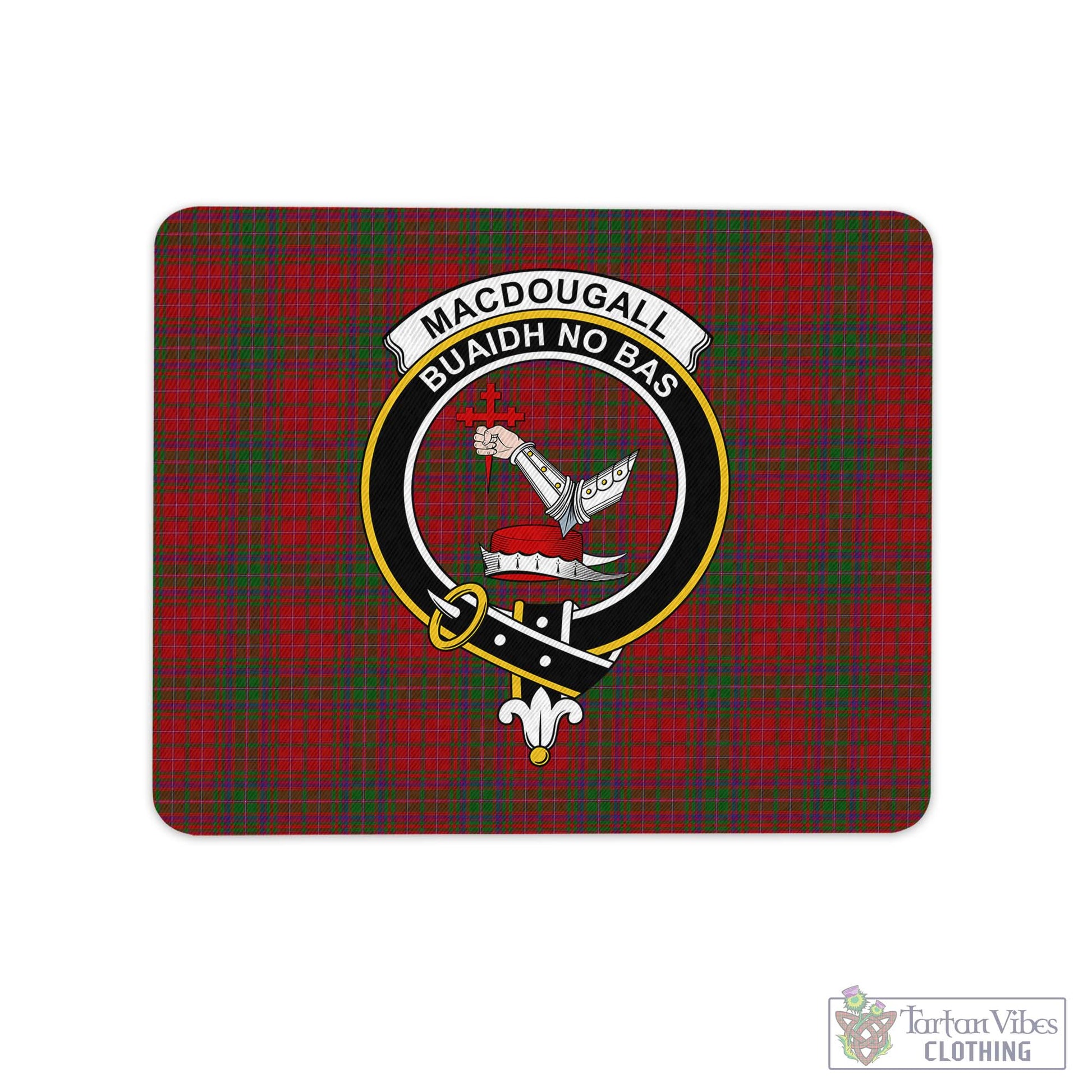 Tartan Vibes Clothing MacDougall Tartan Mouse Pad with Family Crest