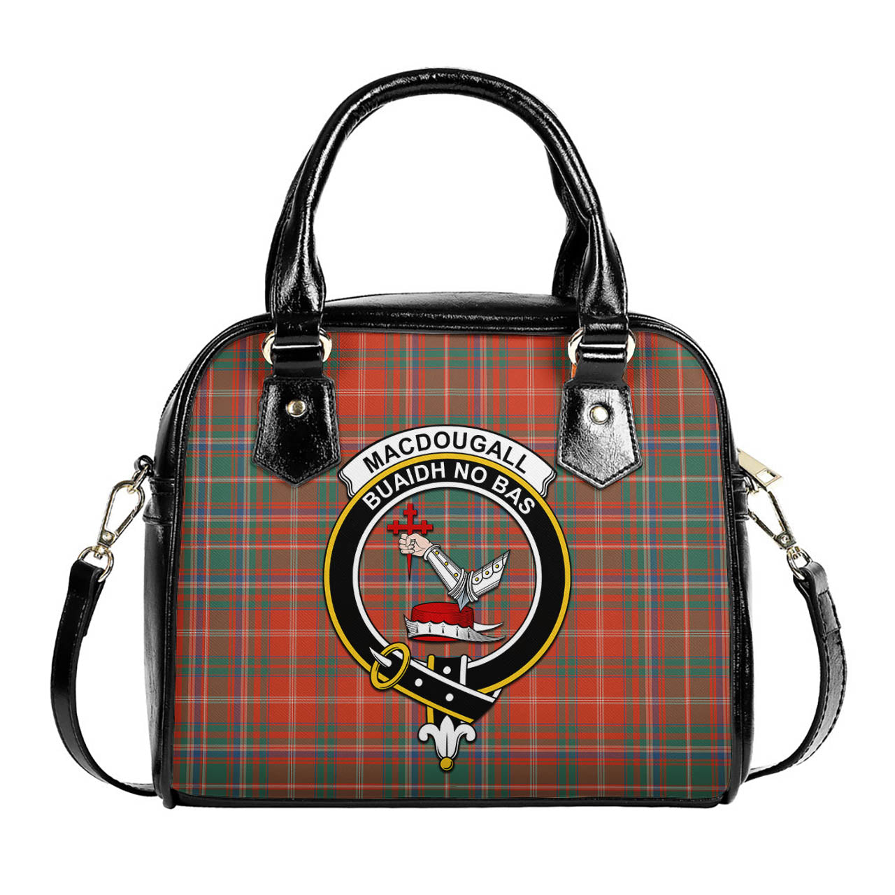 MacDougall Ancient Tartan Shoulder Handbags with Family Crest One Size 6*25*22 cm - Tartanvibesclothing