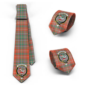 MacDougall Ancient Tartan Classic Necktie with Family Crest