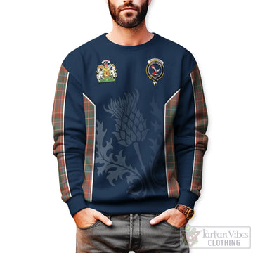 MacDougall Ancient Tartan Sweatshirt with Family Crest and Scottish Thistle Vibes Sport Style