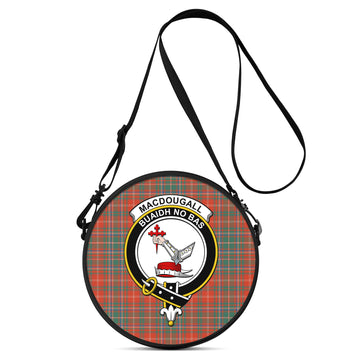 MacDougall Ancient Tartan Round Satchel Bags with Family Crest