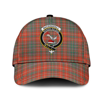 MacDougall Ancient Tartan Classic Cap with Family Crest