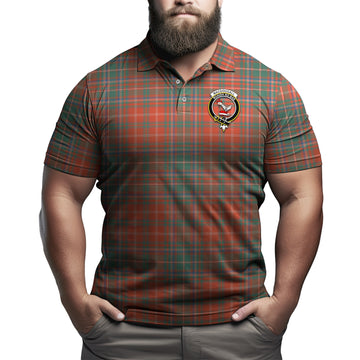 MacDougall Ancient Tartan Men's Polo Shirt with Family Crest