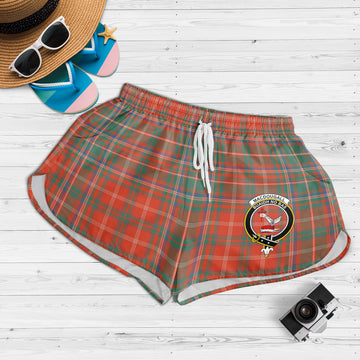 MacDougall Ancient Tartan Womens Shorts with Family Crest