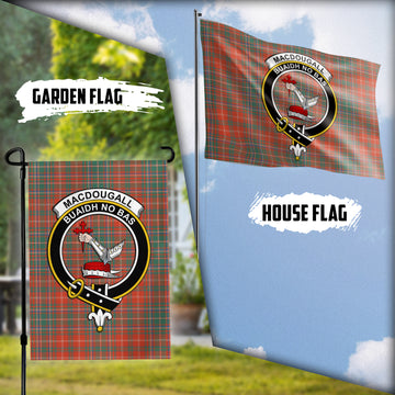 MacDougall Ancient Tartan Flag with Family Crest