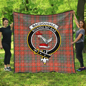 MacDougall Ancient Tartan Quilt with Family Crest