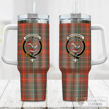 MacDougall Ancient Tartan and Family Crest Tumbler with Handle