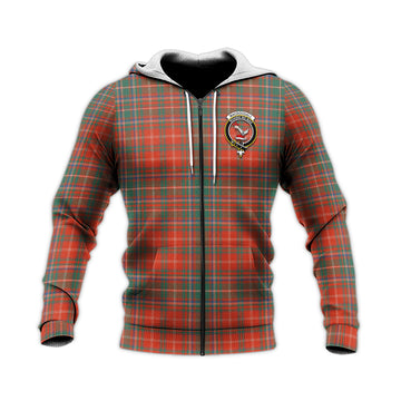 MacDougall Ancient Tartan Knitted Hoodie with Family Crest
