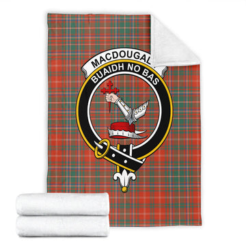 MacDougall Ancient Tartan Blanket with Family Crest
