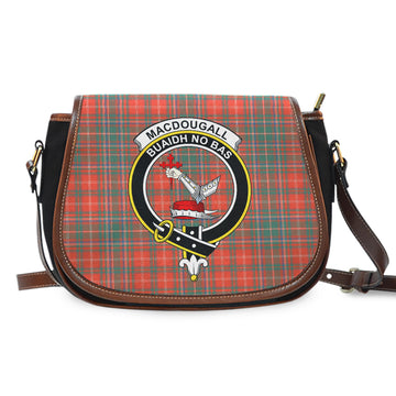 MacDougall Ancient Tartan Saddle Bag with Family Crest