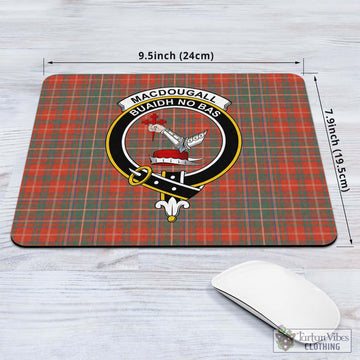 MacDougall Ancient Tartan Mouse Pad with Family Crest