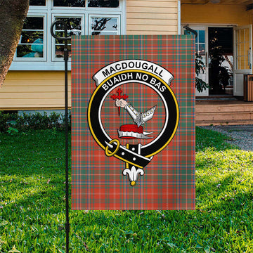 MacDougall Ancient Tartan Flag with Family Crest
