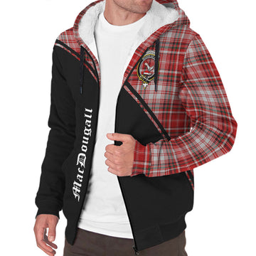 MacDougall Dress Tartan Sherpa Hoodie with Family Crest Curve Style