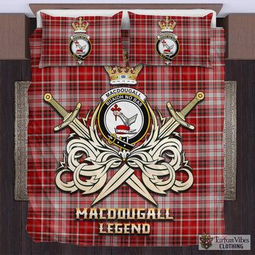 MacDougall Dress Tartan Bedding Set with Clan Crest and the Golden Sword of Courageous Legacy