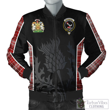 MacDougall Dress Tartan Bomber Jacket with Family Crest and Scottish Thistle Vibes Sport Style