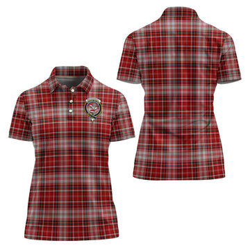 MacDougall Dress Tartan Polo Shirt with Family Crest For Women