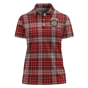 MacDougall Dress Tartan Polo Shirt with Family Crest For Women