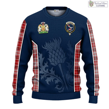 MacDougall Dress Tartan Knitted Sweatshirt with Family Crest and Scottish Thistle Vibes Sport Style